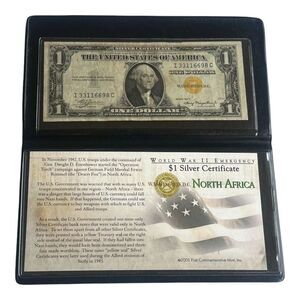 WWII Emergency Bank Note $1 "North Africa" Yellow Seal